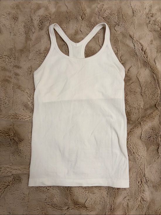 lululemon athletica Tops - lululemon athletica White Ribbed Racerback Tank